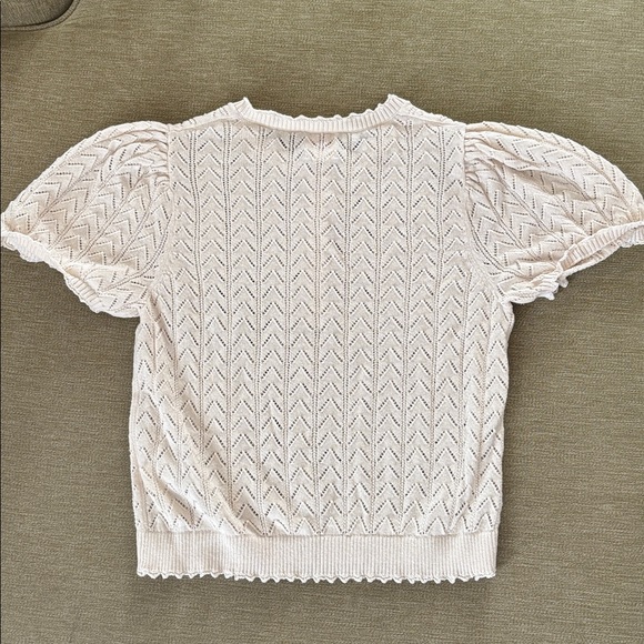 Doen x Gap Linen Blend Pointelle Sweater M - Picture 8 of 8